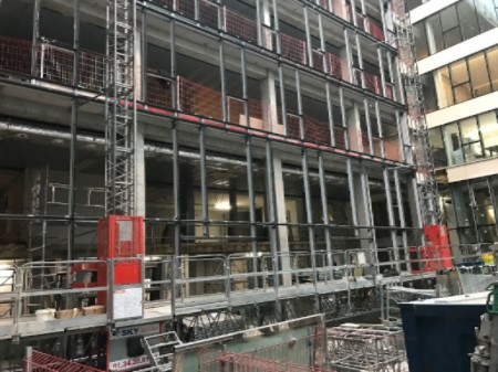 Mur rideau aluminium Kleber Paris — ossature acier et aluminium